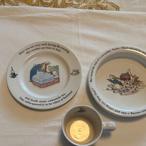 The sweetest Wedgewood Peter Rabbit Set Children's Storytime Dinnerware Set